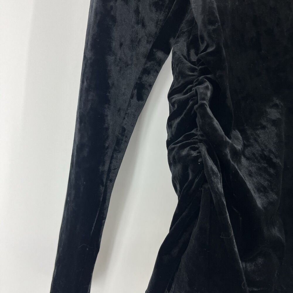 Rails Joelle Shirt Size Medium Black Velvet Long Sleeve Top Stretch Whimsigoth - Picture 6 of 9